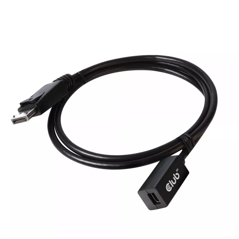 CLUB3D Przedłużacz Mini DisplayPort 1.4 na DisplayPort 8K60Hz DSC 1.2 HBR3 HDR Dwukierunkowy F/M 1m/3,28ft