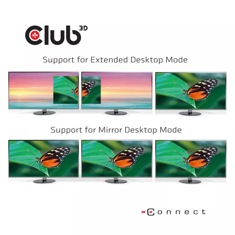 CLUB3D USB Type C 3.2 Gen 1 Multi Stream Transport (MST) Hub DisplayPort 1.4 Triple Monitor
