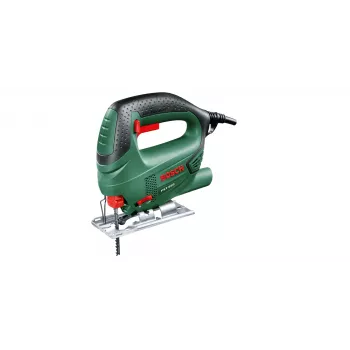 Wyrzynarka Bosch PST 650 — 500 W, 300 W mocy wyjściowej, 65 mm cięcia w drewnie, 4 mm w stali, rękojeść górna, beznarzędziowa wymiana brzeszczotu