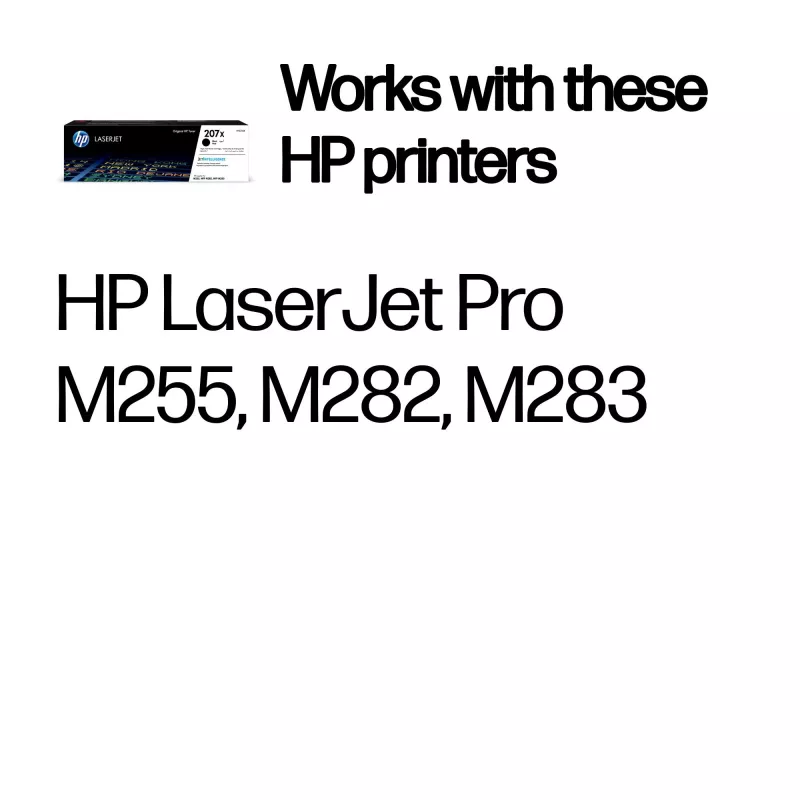 HP 207X Wysokowydajny czarny oryginalny wkład z tonerem LaserJet, 3150 stron, Czarny, 1 szt.