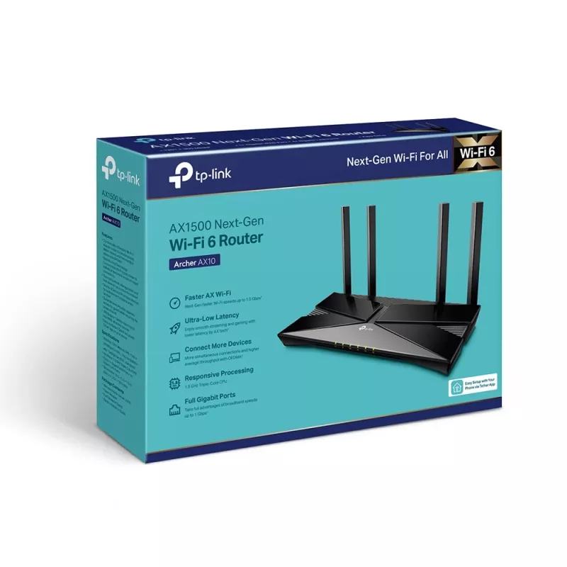 Router TP-Link Archer AX1500 Dual-Band Wi-Fi 6, Czarny