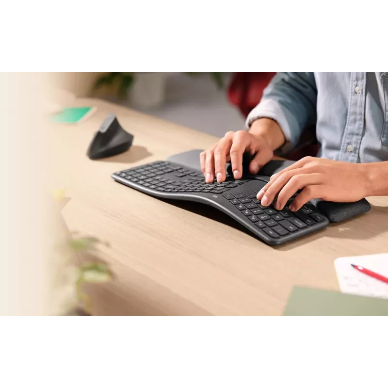 LOGITECH Ergo K860 - Bezprzewodowa dzielona klawiatura Grafit Qwerty Pan Nordic
