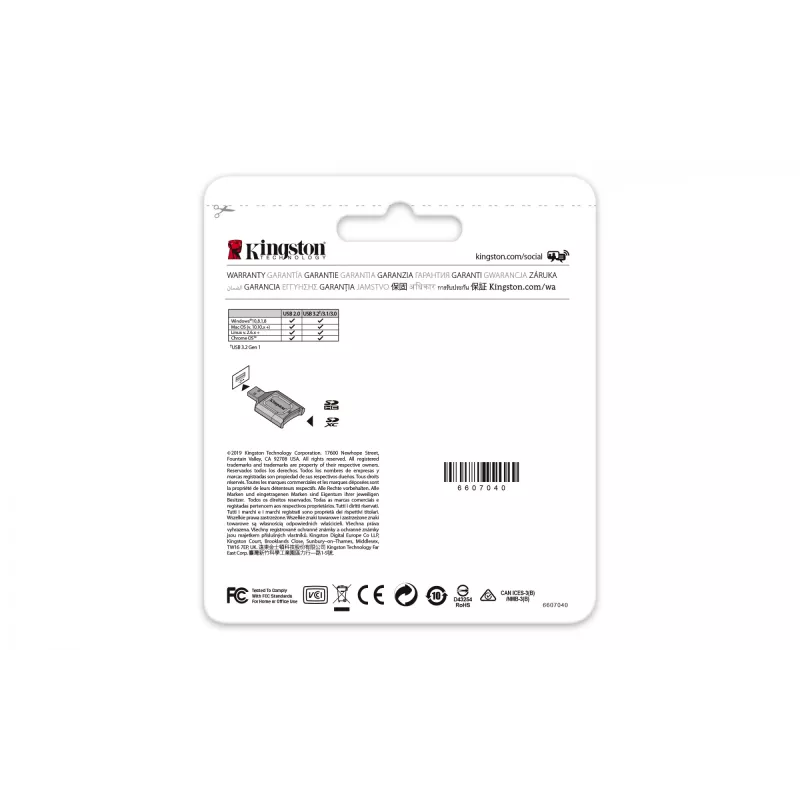Kingston Technology MobileLite Plus czytnik kart USB 3.2 Gen 1 (3.1 Gen 1) Typ-A Czarny