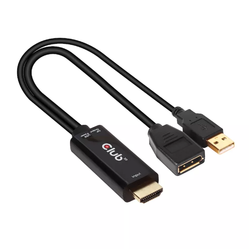 CLUB3D CAC-1331 adapter kabla wideo 0.25 m HDMI DisplayPort Czarny