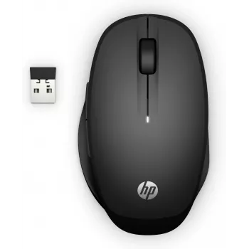 Mysz HP Dual Mode Black Mouse 300, praworęczna, optyczna, RF bezprzewodowa, 3600 DPI, czarna