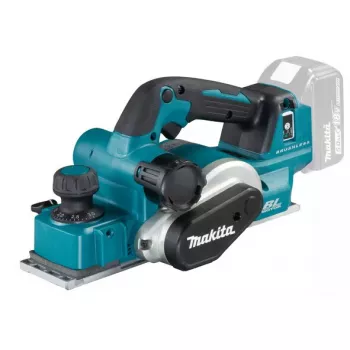 Strug elektryczny ręczny Makita DKP181Z, 18 V, szerokość strugania 82 mm, maksymalna grubość wióra 3 mm, prędkość biegu jałowego 12 000 obr./min, głębokość wręgu 0–25 mm