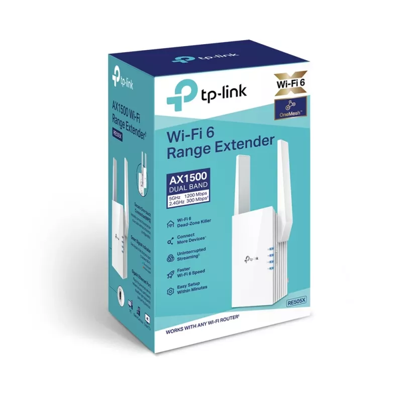 TP-Link RE505X wzmacniacz sieciowy Nadajnik i odbiornik sieciowy Biały 10, 100, 1000 Mbit/s