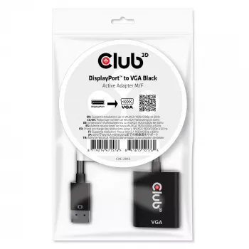 CLUB3D DisplayPort™ na VGA Czarny Aktywny Adapter M/F