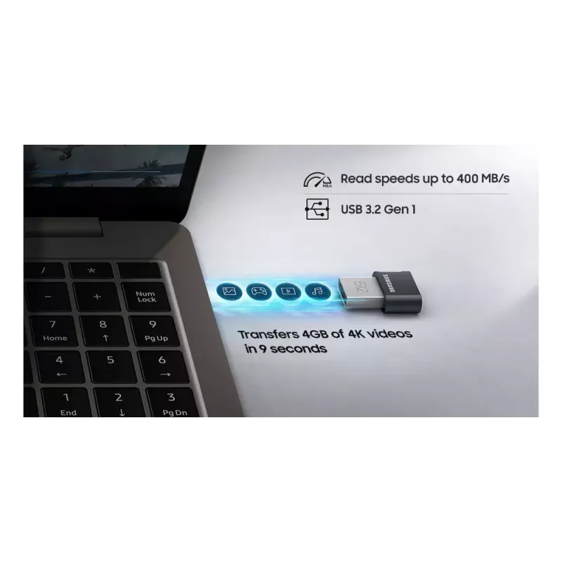 Samsung MUF-256AB Pamięć USB 256 GB USB Type-A 3.2 Gen 1 (3.1 Gen 1) Szary, Srebrny