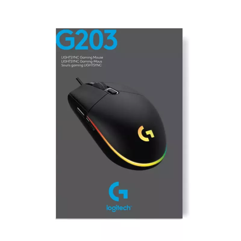 LOGITECH G203 Lightsync mysz gamingowa USB czarna