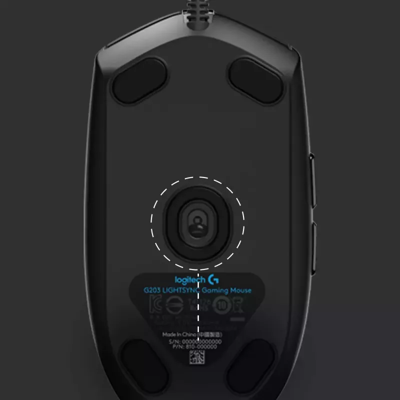 LOGITECH G203 Lightsync mysz gamingowa USB czarna