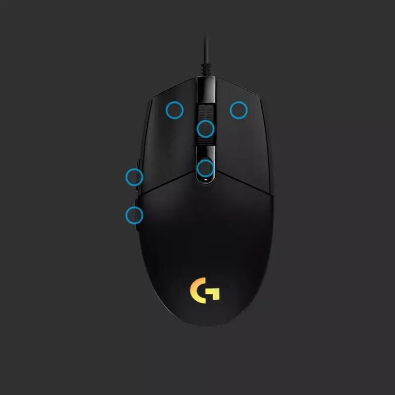 LOGITECH G203 Lightsync mysz gamingowa USB czarna