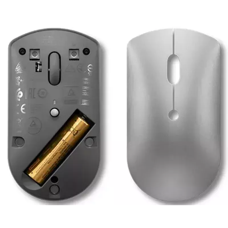 Optyczna mysz Bluetooth Lenovo 600 — 2400 DPI, Bluetooth 5.0 dual-host, 3 przyciski, kulkowa rolka przewijania, żelaznoszary