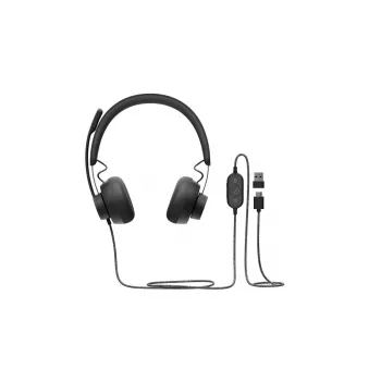 LOGITECH Zone Wired - USB-C / USB-A - Zestaw słuchawkowy - UC Zone - Czarny