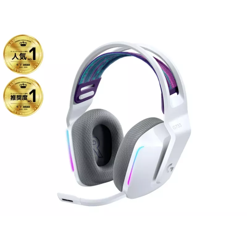 LOGITECH G733 Lightspeed bezprzewodowy zestaw słuchawkowy RGB do gier Biały