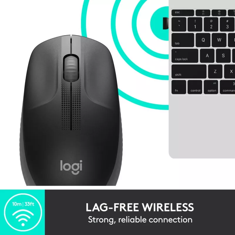 LOGITECH M190 Pełnowymiarowa mysz bezprzewodowa Węgiel