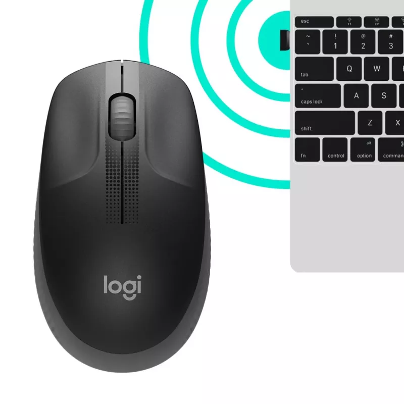 LOGITECH M190 Pełnowymiarowa mysz bezprzewodowa Węgiel