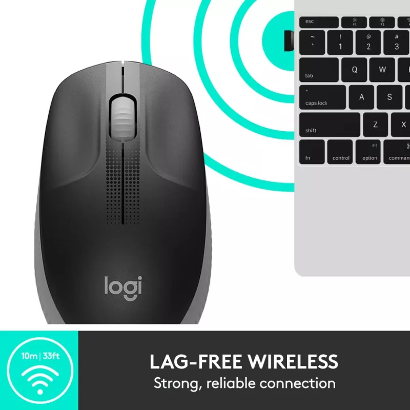 LOGITECH M190 Pełnowymiarowa mysz bezprzewodowa średni szary