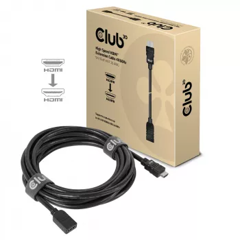 Przedłużacz HDMI CLUB3D High Speed 4K60Hz M/F 5m/16,4ft 26 AWG