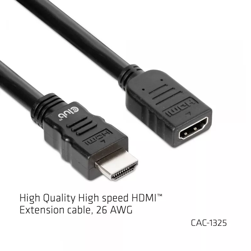 Przedłużacz HDMI CLUB3D High Speed 4K60Hz M/F 5m/16,4ft 26 AWG