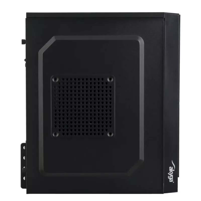 Obudowa PC Akyga AK36BK Micro Tower Czarna — Micro Tower, obsługuje Flex-ATX/Mini-ITX/Micro-ATX, GPU max 25 cm, cooler CPU max 14 cm