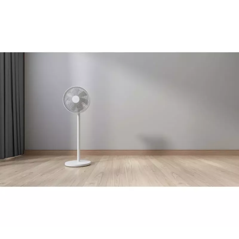 Wentylator stojący Xiaomi Mi Smart Standing Fan 2 Lite PYV4007GL — 35,6 cm 7-łopatkowy, 3 prędkości, 45 W, oscylacja 90°, regulowana wysokość 642–1000 mm, biały