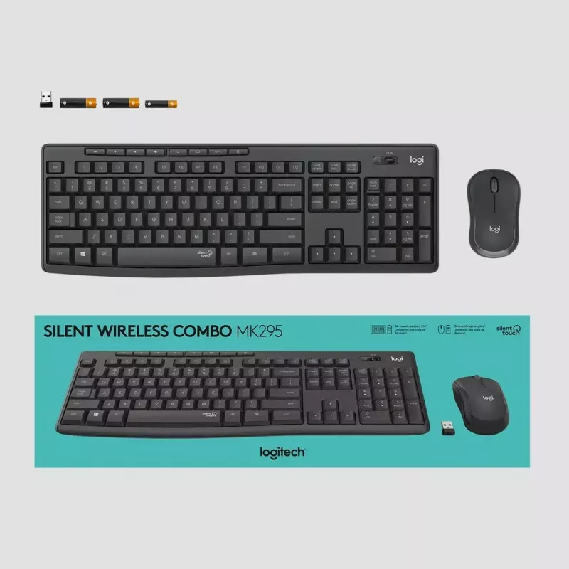Logitech MK295 Silent Wireless Combo klawiatura RF Wireless QWERTY US International Czarny