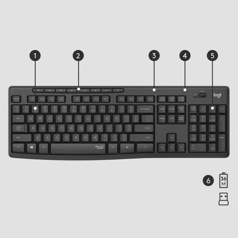 Logitech MK295 Silent Wireless Combo klawiatura RF Wireless QWERTY US International Czarny