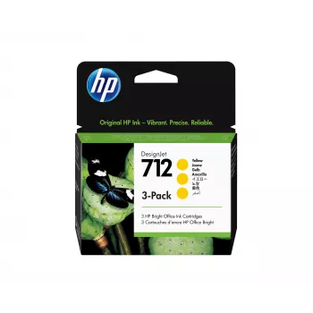 HP 712 3-pak 29 ml żółty wkład atramentowy DesignJet