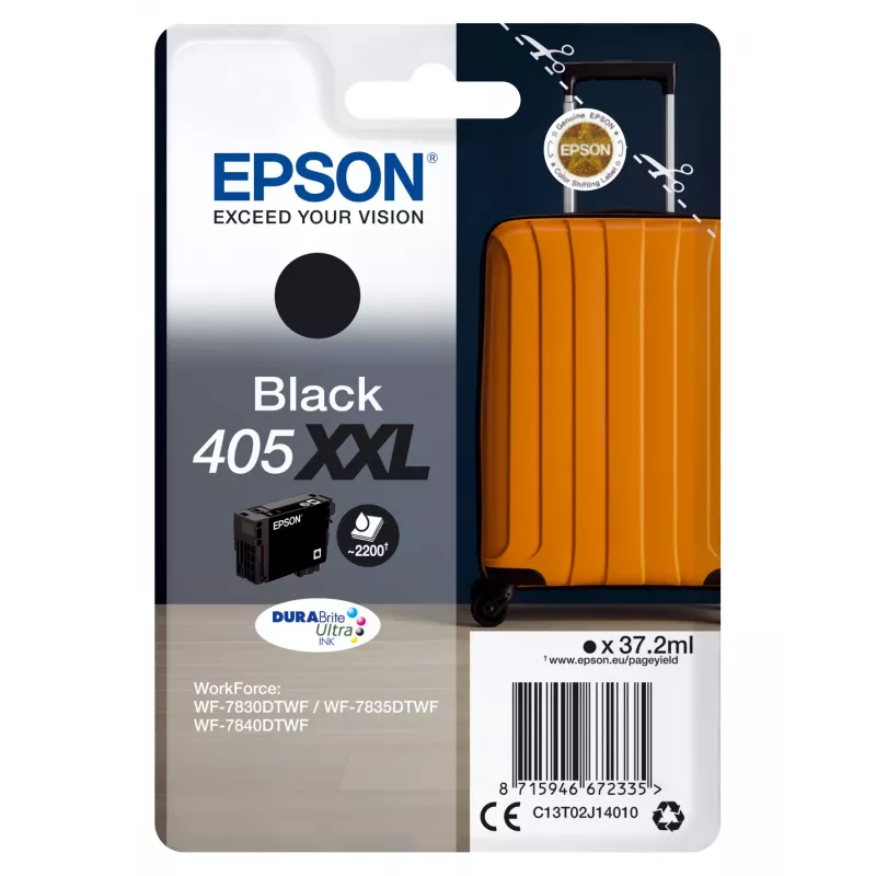 Wkład atramentowy Epson 405XXL DURABrite Ultra Ink 1 szt. Oryginalny Extra (Super) High Yield Czarny