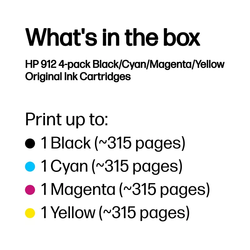 HP 912 4 szt. oryginalne wkłady atramentowe czarny/cyjan/magenta/żółty