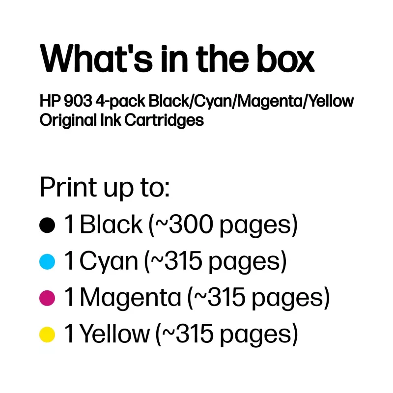 HP 903 4-pak oryginalnych wkładów atramentowych Black/Cyan/Magenta/Yellow