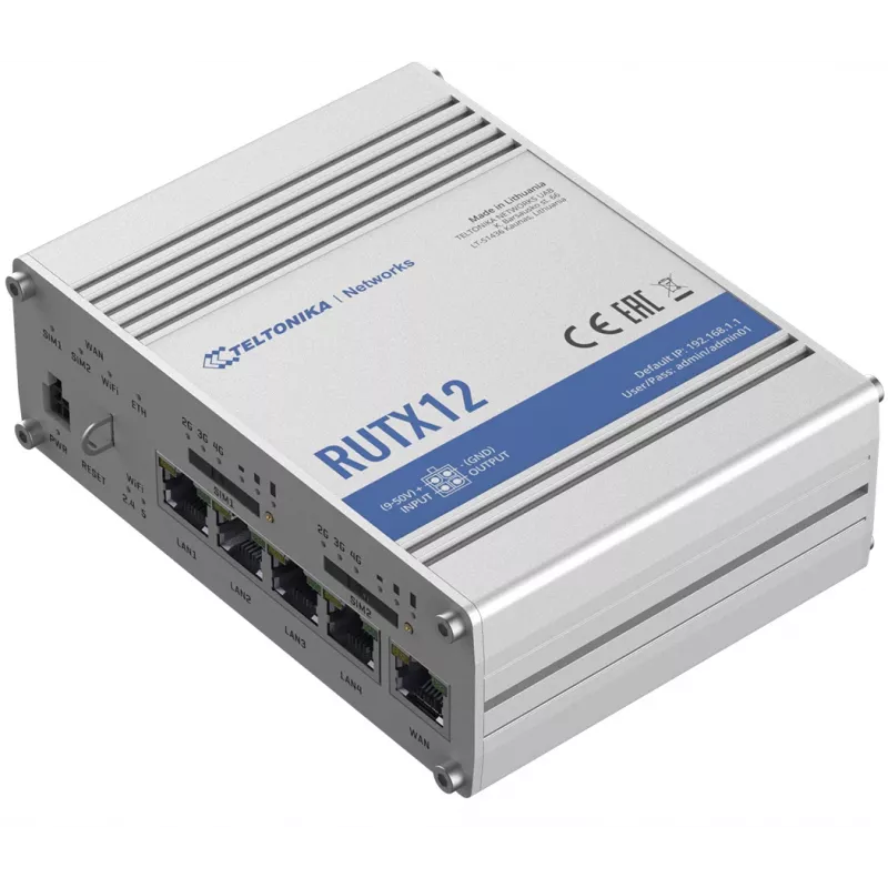 TELTONIKA Rutx12 4G LTE CAT6 dwupasmowy przemysłowy router Wi-Fi