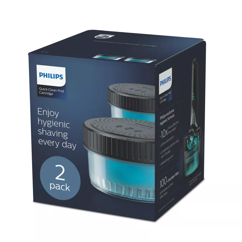 Philips Quick Clean Pod Cartridge CC12/50 2-pak wkładów czyszczących do elektrycznych głowic golących