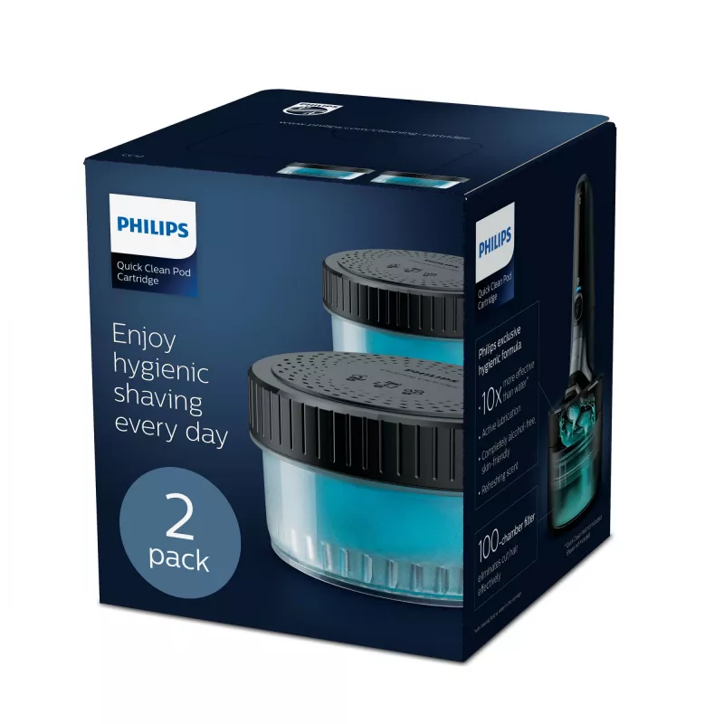 Philips Quick Clean Pod Cartridge CC12/50 2-pak wkładów czyszczących do elektrycznych głowic golących