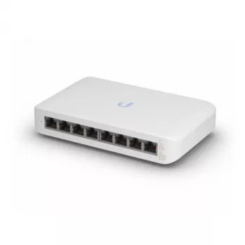 Przełącznik zarządzalny UBIQUITI UniFi Switch Lite 8 PoE L2, 8× Gigabit, 4× PoE+ (30 W na port), 54 V DC, pobór 60 W