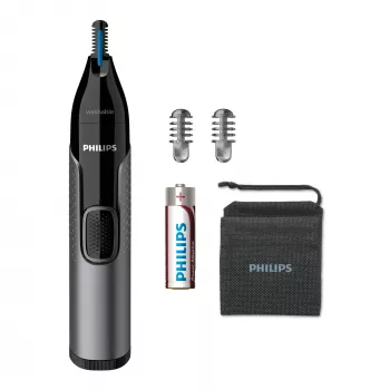 Philips Seria 3000 Trymer do nosa, uszu i brwi NT3650/16 zmywalny, z 2 nasadkami grzebieniowymi