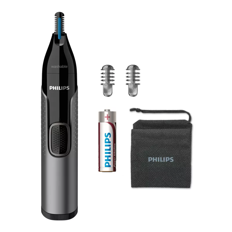 Philips Seria 3000 Trymer do nosa, uszu i brwi NT3650/16 zmywalny, z 2 nasadkami grzebieniowymi