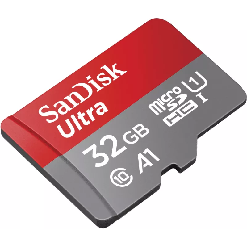 Karta pamięci SanDisk 32 GB Ultra microSDHC UHS-I z adapterem - 98 MB/s, C10, U1, Full HD, A1