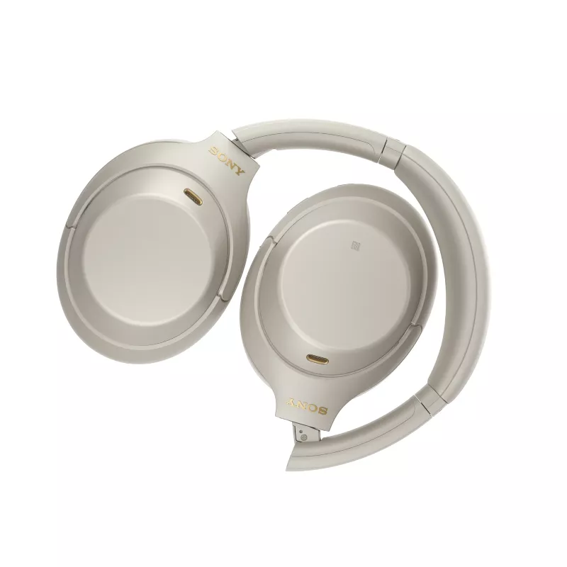 Sony WH-1000XM4 Zestaw słuchawkowy Przewodowy i bezprzewodowy Nagłowny Rozmowy/Muzyka USB Type-C Bluetooth Srebrny