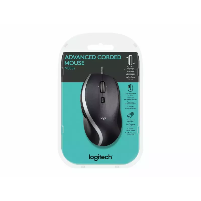 LOGITECH Advanced Corded mysz M500s USB Czarny