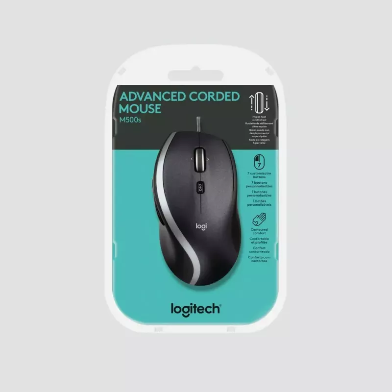 LOGITECH Advanced Corded mysz M500s USB Czarny