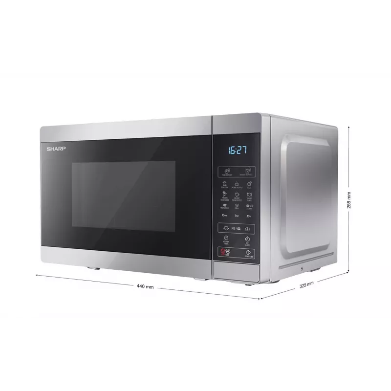 Sharp YC-MG02E-S kuchenka mikrofalowa Czarny, Stal Kuchenka mikrofalowa kombinowana Wolnostojąca 20 L 800 W
