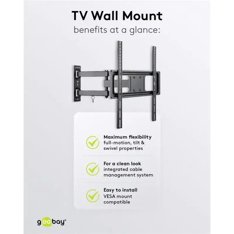 Uchwyt ścienny do telewizora Goobay Basic FULLMOTION M 35 kg 32-55 cali