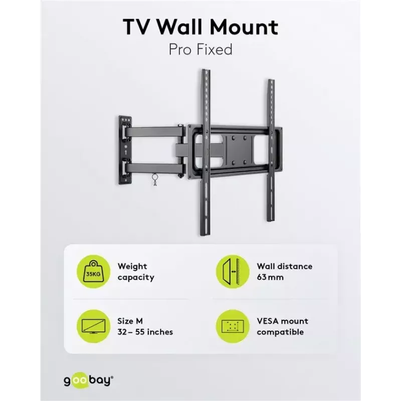 Uchwyt ścienny do telewizora Goobay Basic FULLMOTION M 35 kg 32-55 cali