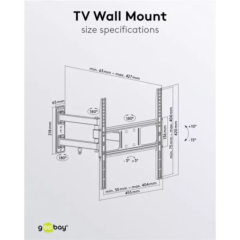 Uchwyt ścienny do telewizora Goobay Basic FULLMOTION M 35 kg 32-55 cali