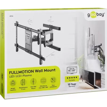Uchwyt ścienny Goobay TV Pro FULLMOTION (XL) 60 kg 43–100 cali
