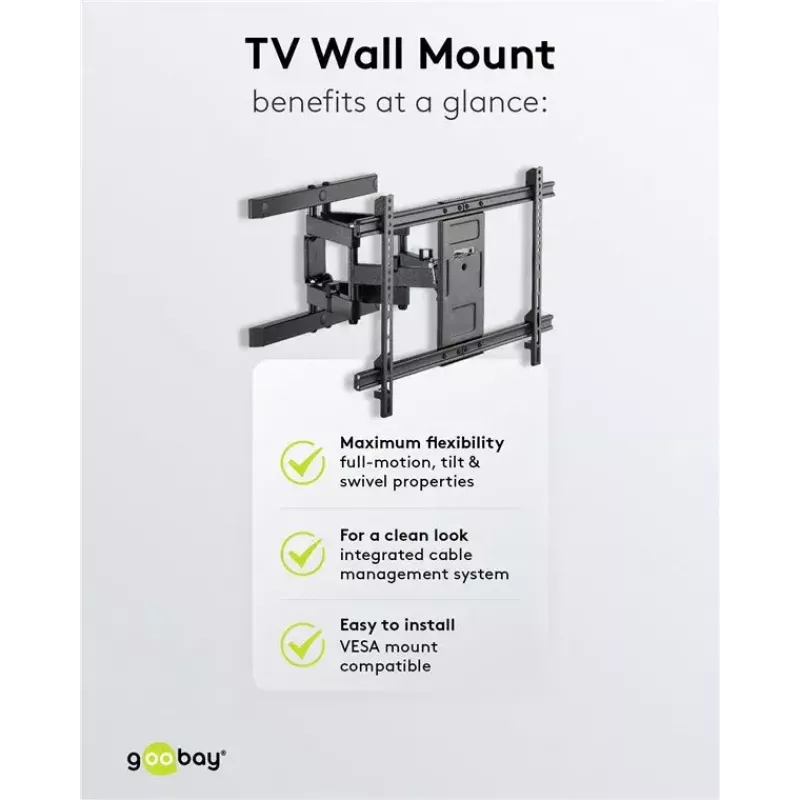 Uchwyt ścienny Goobay Pro FULLMOTION (L) 60 kg 37–70 cali