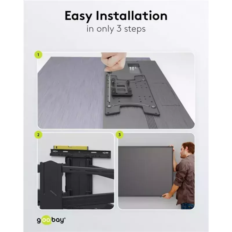 Uchwyt ścienny Goobay Pro FULLMOTION (L) 60 kg 37–70 cali