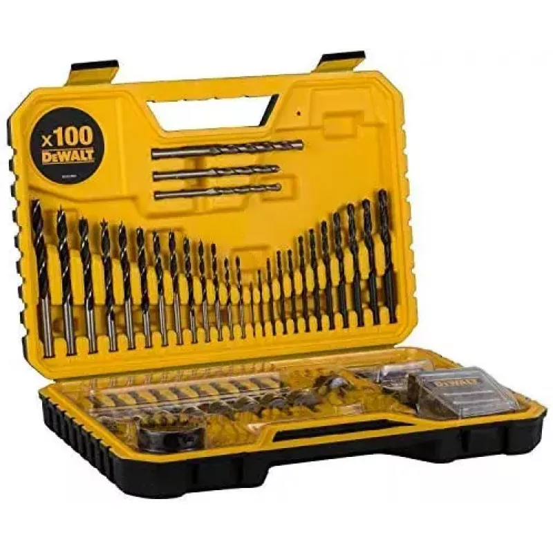 Zestaw wierteł DeWalt DT71563-QZ — 100 szt. do metalu, zawiera bity wkrętakowe i walizkę